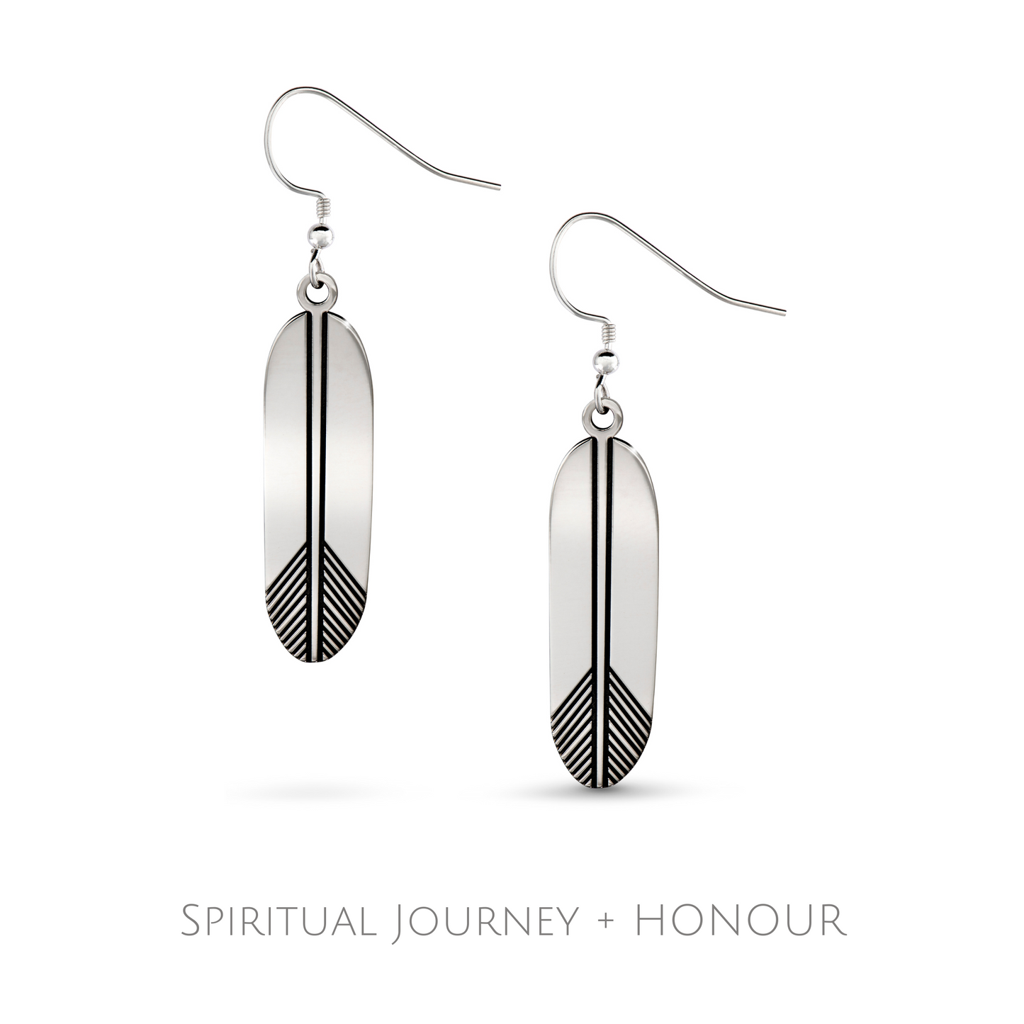 Feather Earrings - Silver