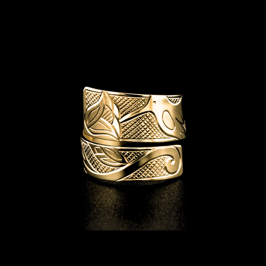 Hummingbird Gold Wrap Ring