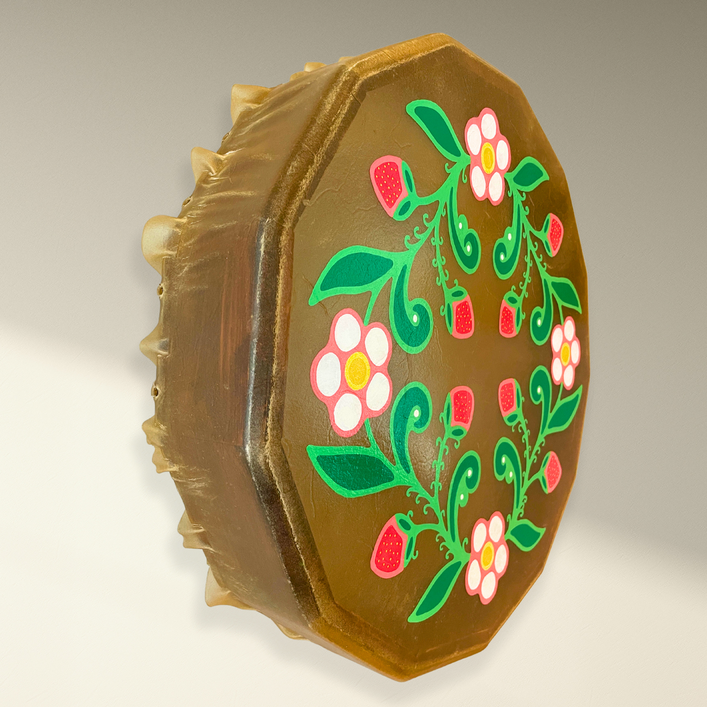 "Heartberry Reflections" Hand-Painted Drum