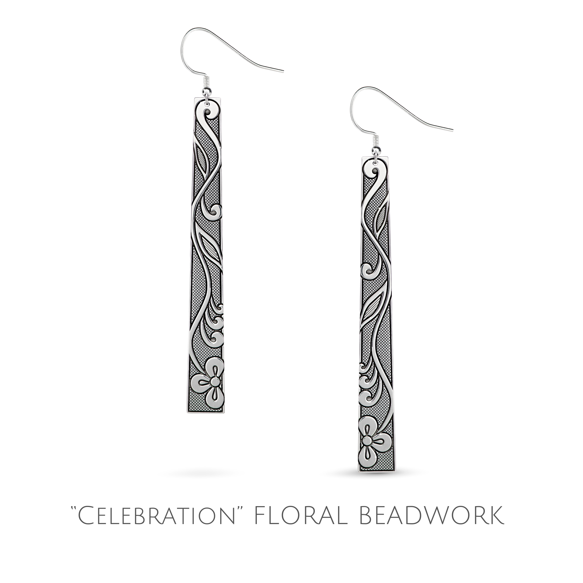 FLORAL BEADWORK DANGLE EARRINGS Celebration