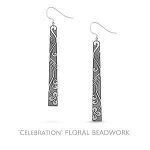 FLORAL BEADWORK DANGLE EARRINGS Celebration