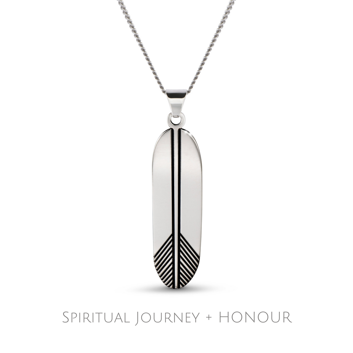 Feather Necklace - Silver
