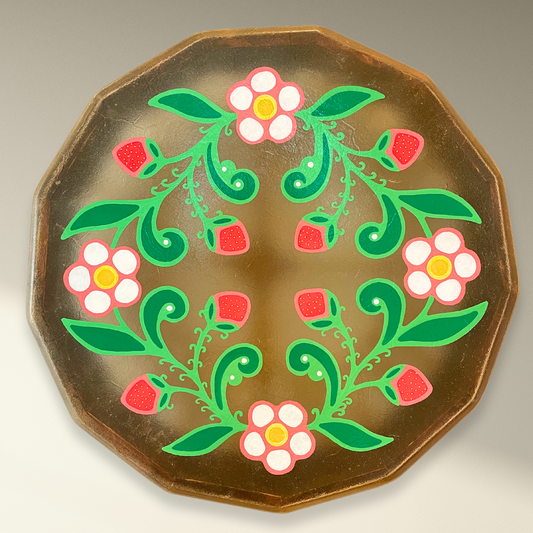 "Heartberry Reflections" Hand-Painted Drum