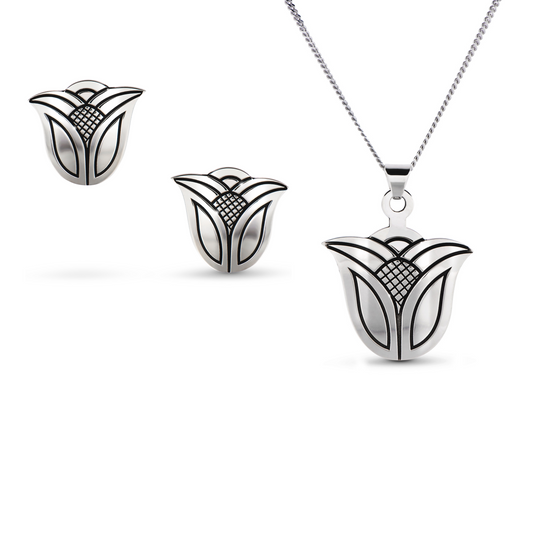 Rosebud Set - Silver