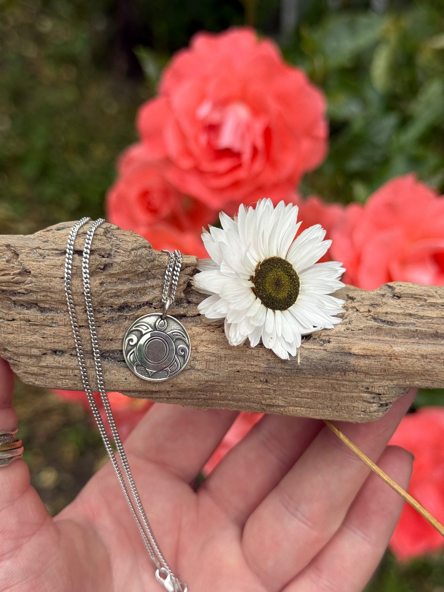 Petite Silver Rosette