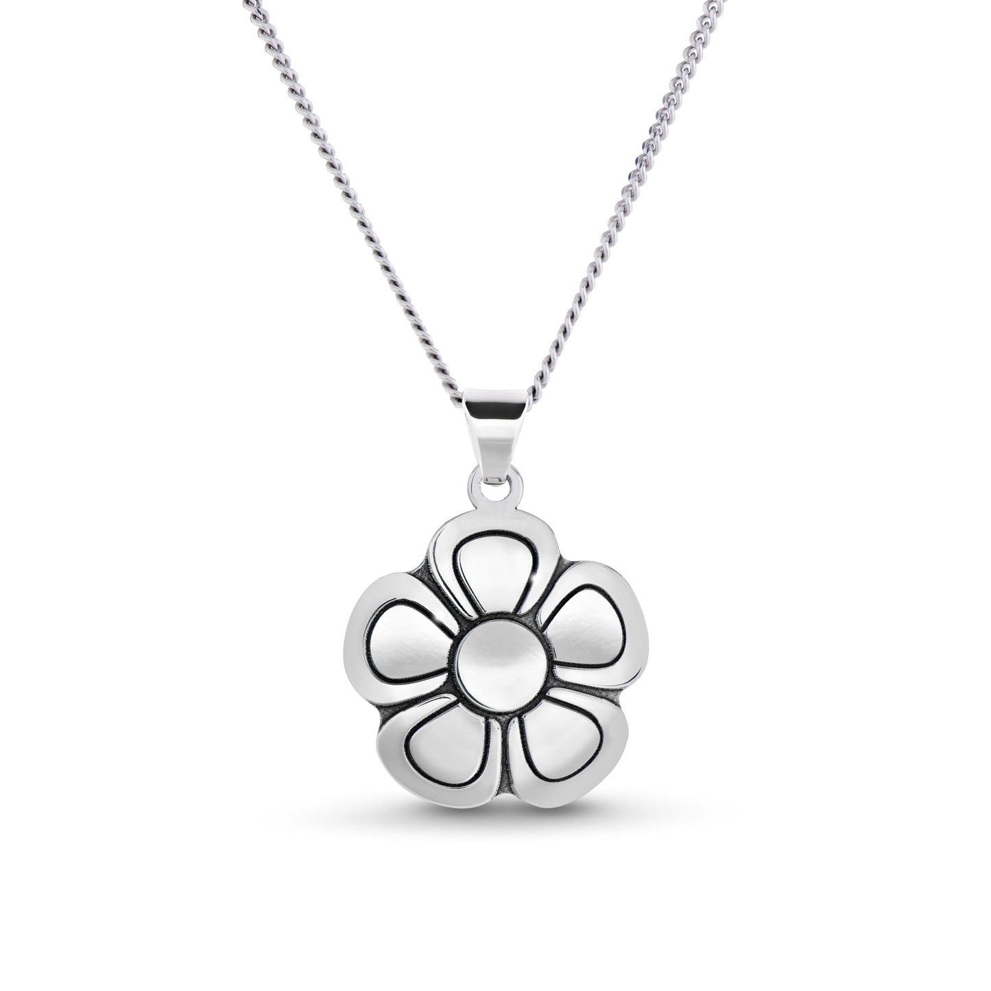 Heartberry Flower Necklace - Silver