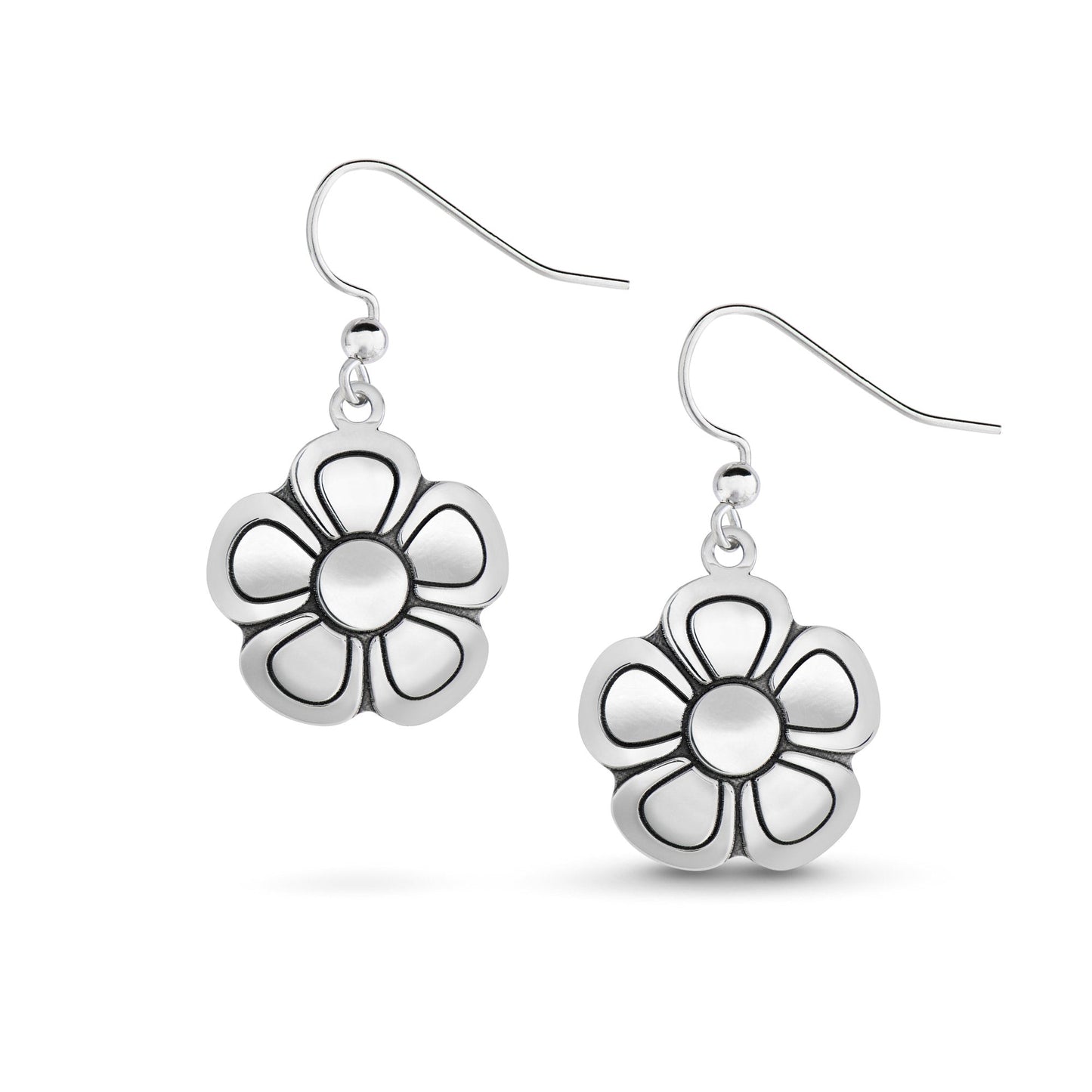 Heartberry Flower Earrings - Silver