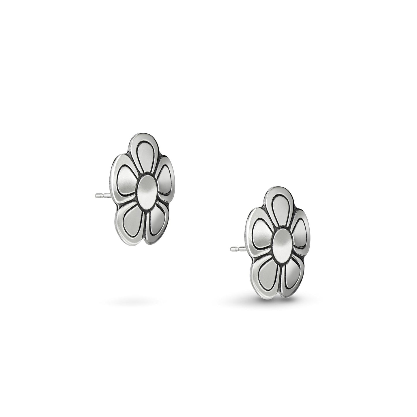Heartberry Flower Stud earrings - Silver