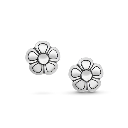 Heartberry Flower Stud earrings - Silver