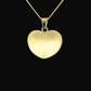 Butterfly Design  Hand Engraved 7/8” Gold 14k Heart Pendant - SOLD