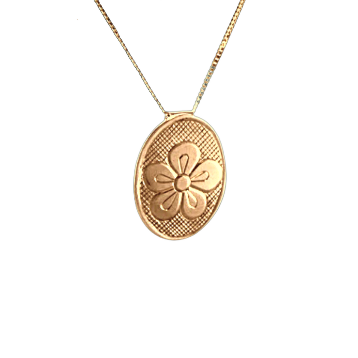 "Rosette"  Hand Engraved Gold Necklace