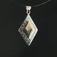 Vintage Geometric Design Silver Pendant with 14k Gold Overlay