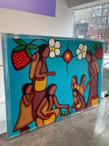 "Heartberry Gatherers"  Acrylic On Canvas. 5 x 7’  | Original Painting