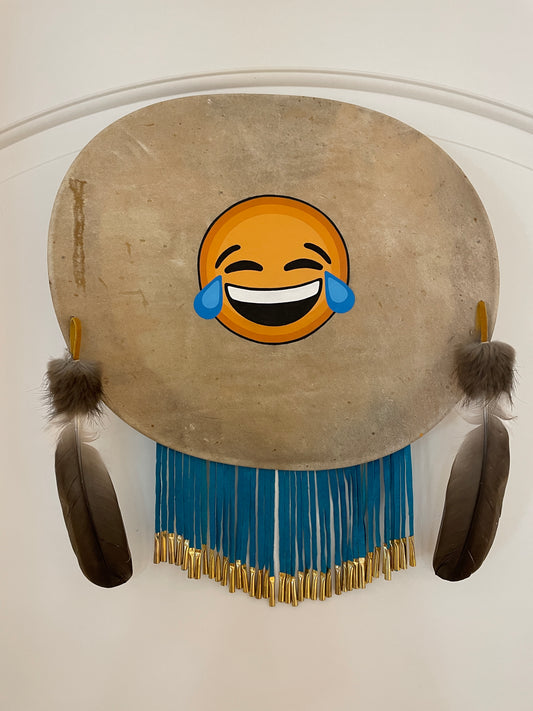 “Laughter Is Medicine" Anishinaabe Painted Shield Series