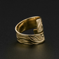 Hummingbird Design Hand Engraved Gold Wrap Ring