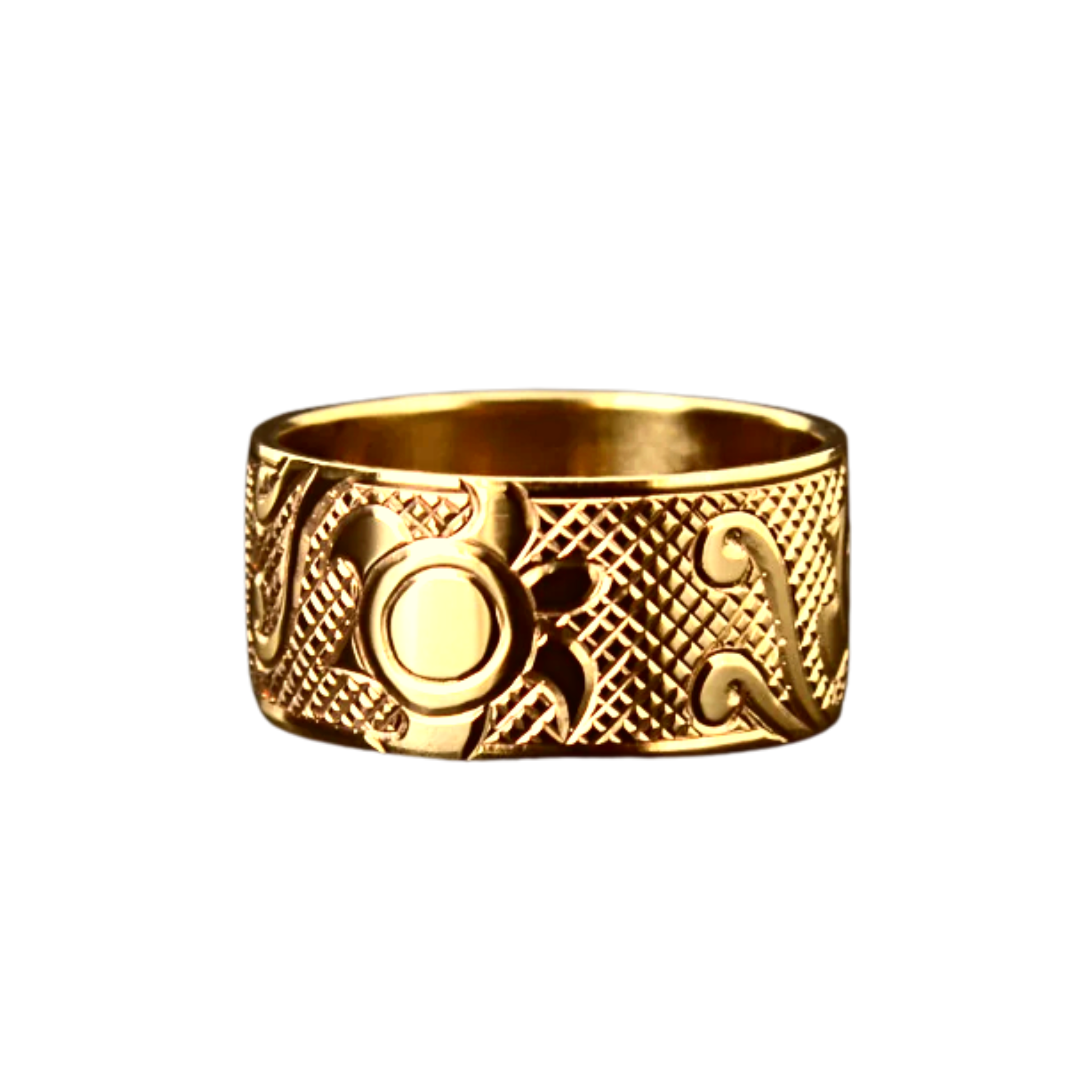 Turtles Design  Hand Engraved Gold Ring