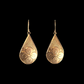 "Floral"  Hand Engraved Gold Earrings