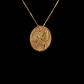 "Joyful Messenger"  Hand Engraved Gold Necklace